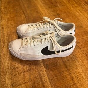 Nike White Sneakers with Black Details